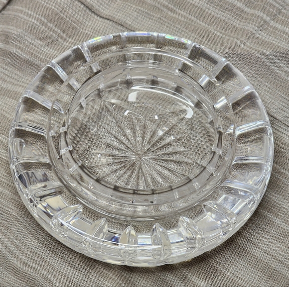Waterford Other - Waterford Crystal Star Pattern Pillar Candle Holder 4.5" Wide Round Domed Bottom